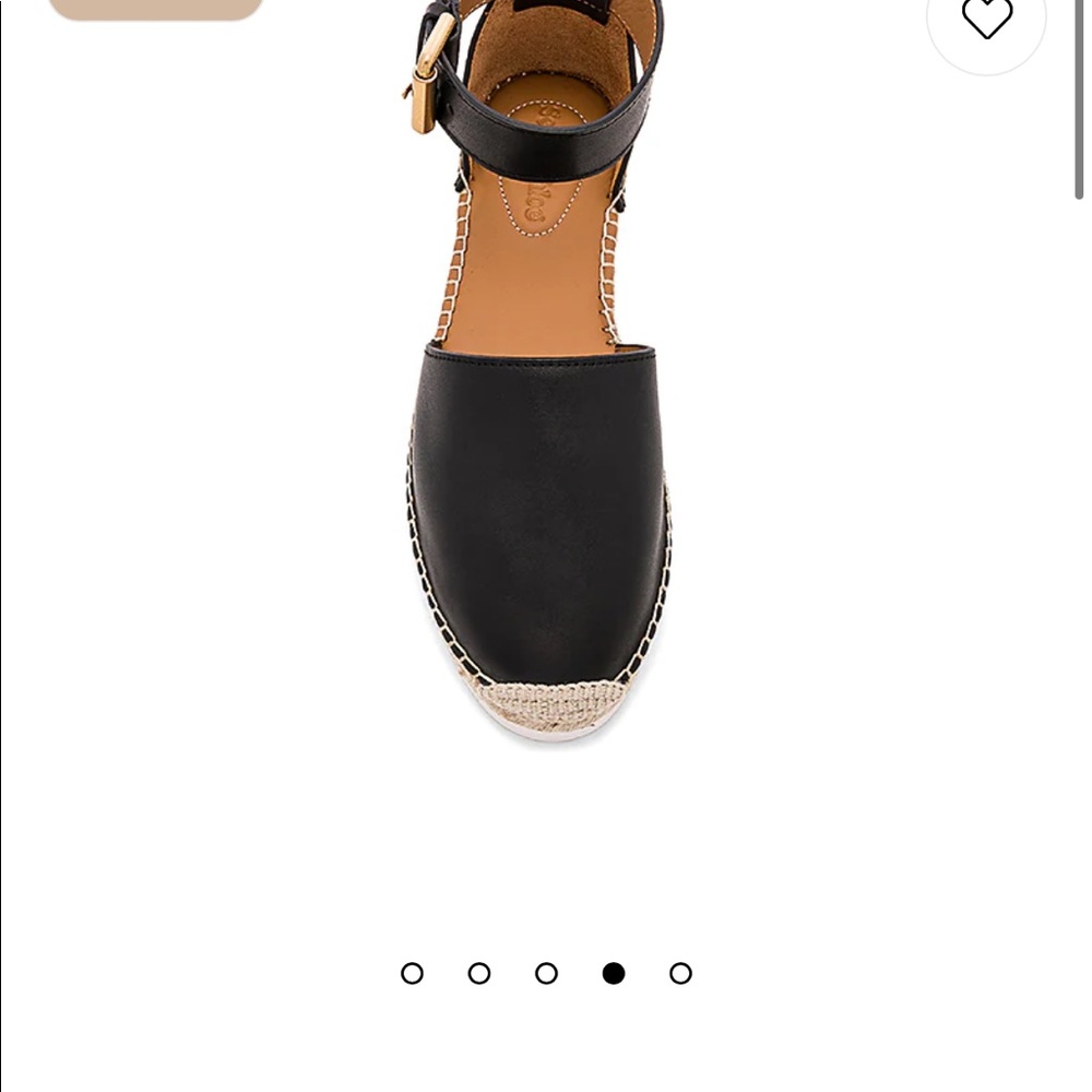 See by Chloe Glyn Espadrille Sandal in Plain Calf Nero & Natural Calf